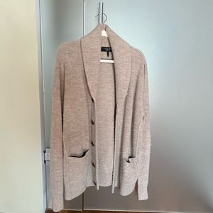 rag & bone Men's Shawl Collar Cardigan in Taupe